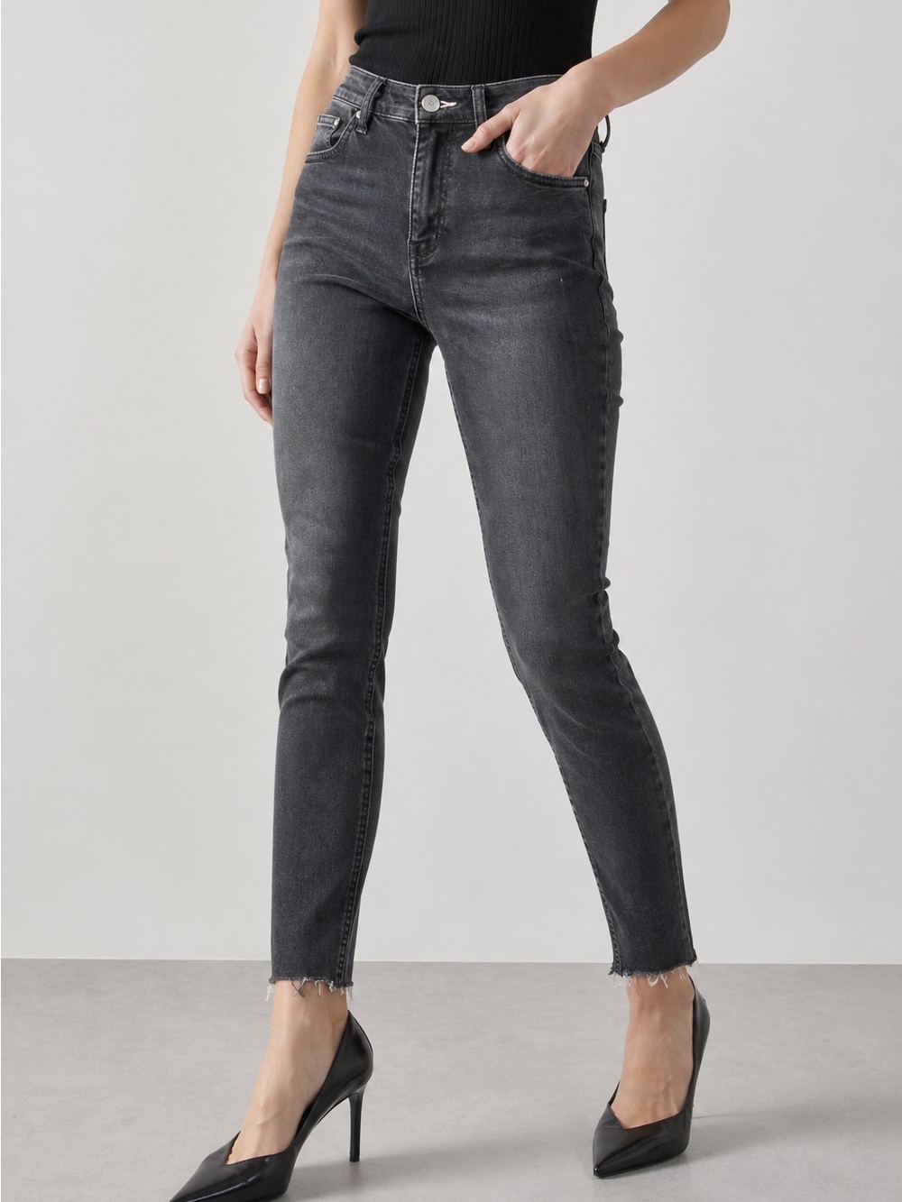 & OTHER STORIES Charcoal Denim Skinny Jeans